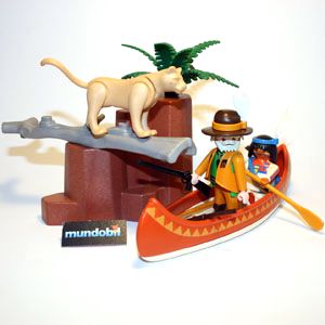 Canoe with puma -