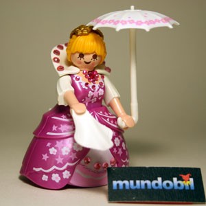 Princesse rose avec parasol