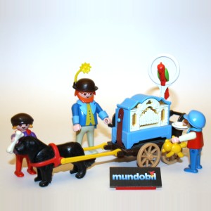 J180 Chariot Marron Clair Support Orgue Barbarie 5550 PLAYMOBIL EPOQUE 1900 